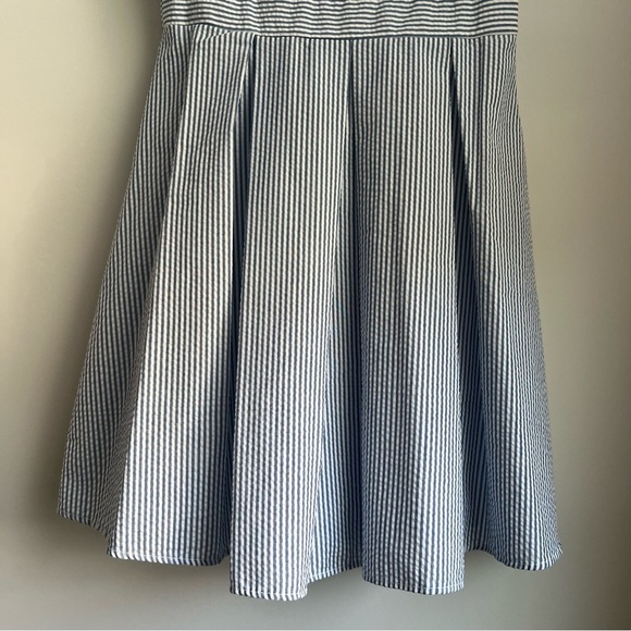 B Darlin Blue & White Pleated A-Line Sundress - Size 9/10 - Picture 5 of 15